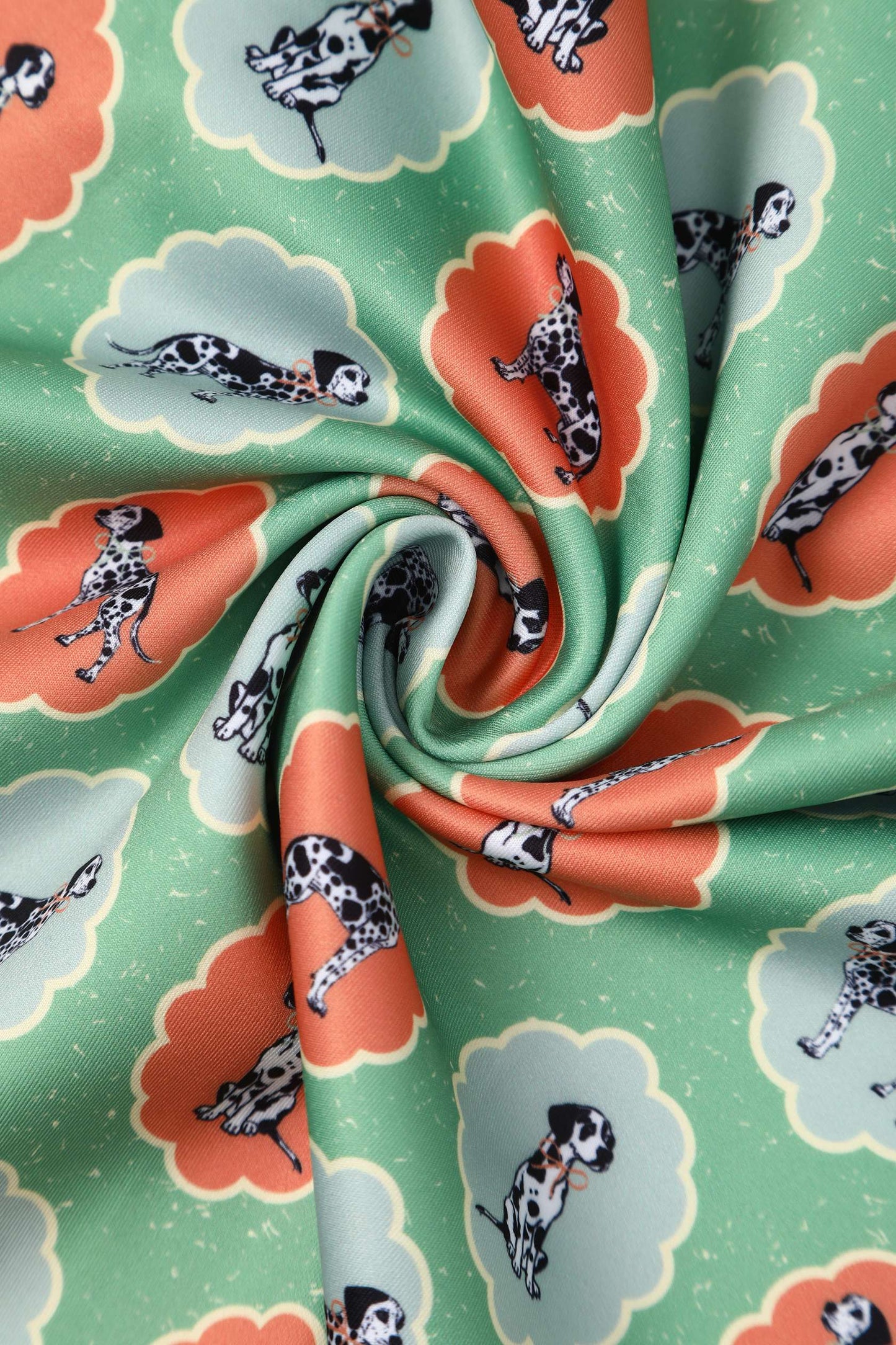 Amanda Dalmatian Flared Dress In Green