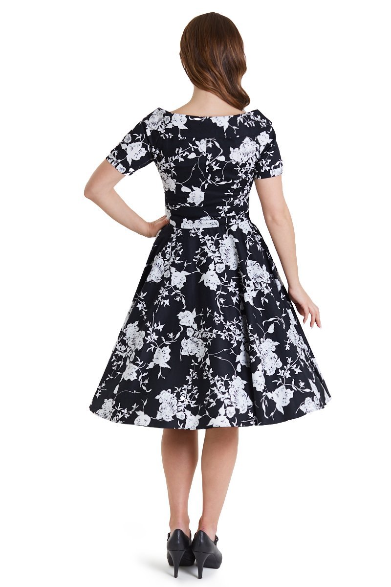 Darlene Monochrome Floral Swing Dress