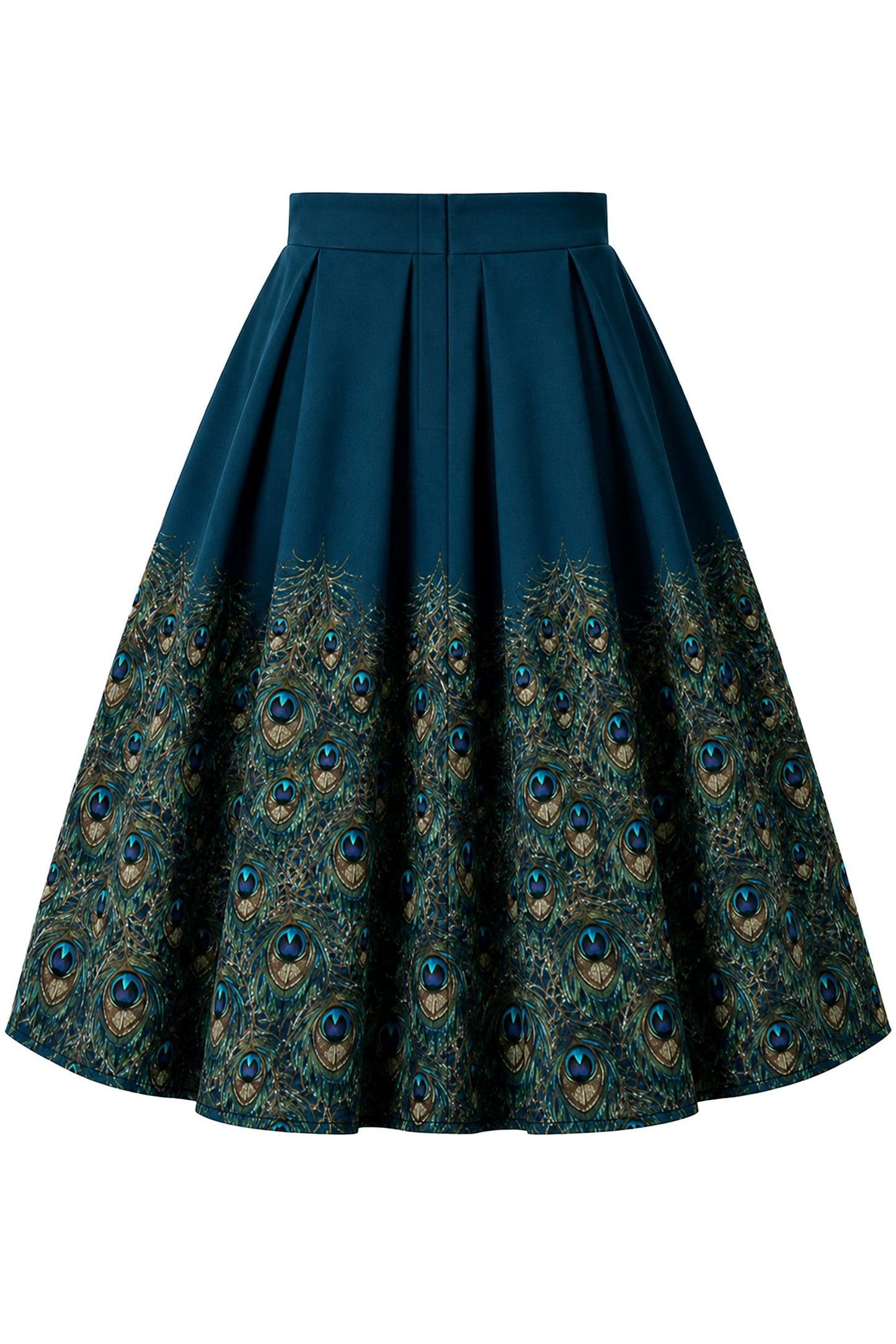 Aisley Teal Peacock Feather Skirt