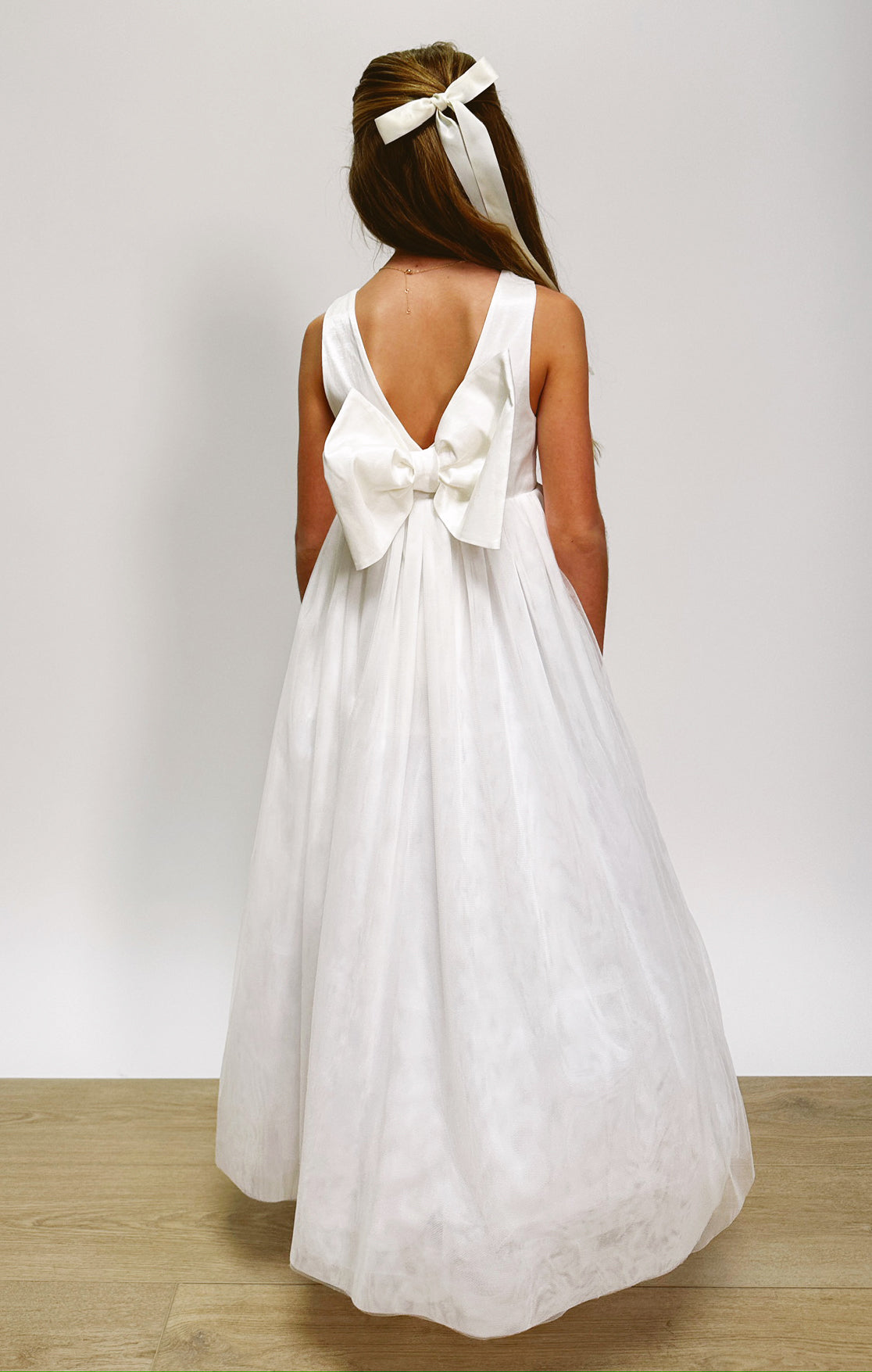 Flower Girl Dress ~ White Taffeta