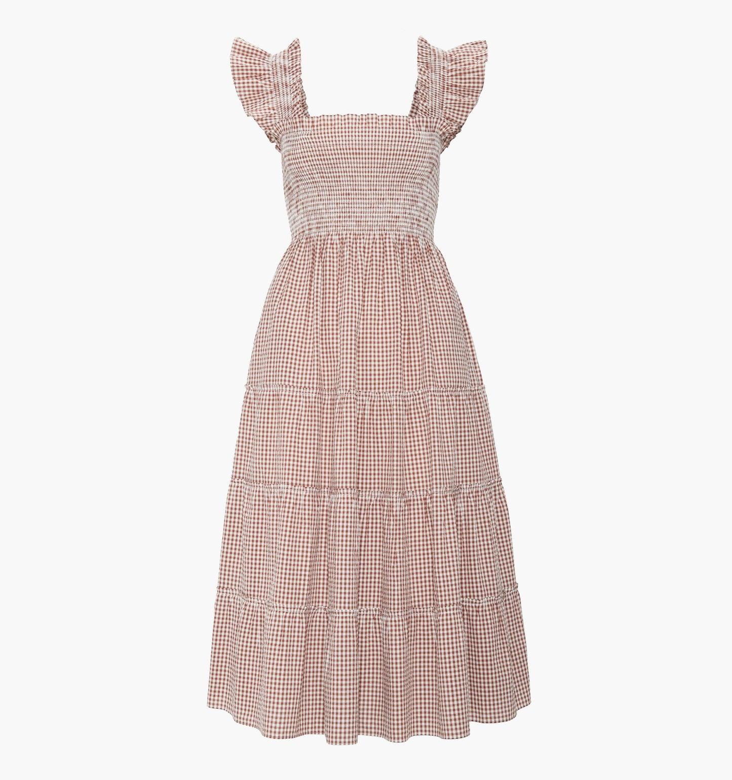 The Ellie Nap Dress - Cognac Gingham
