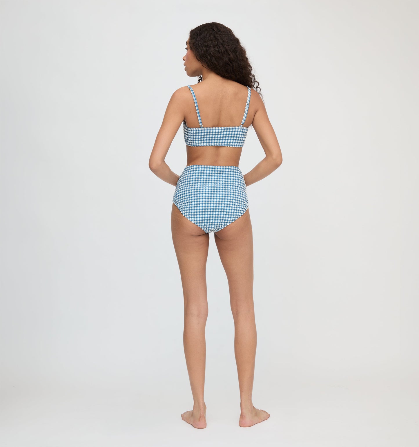 The Juno Bikini Set - Lagoon Gingham