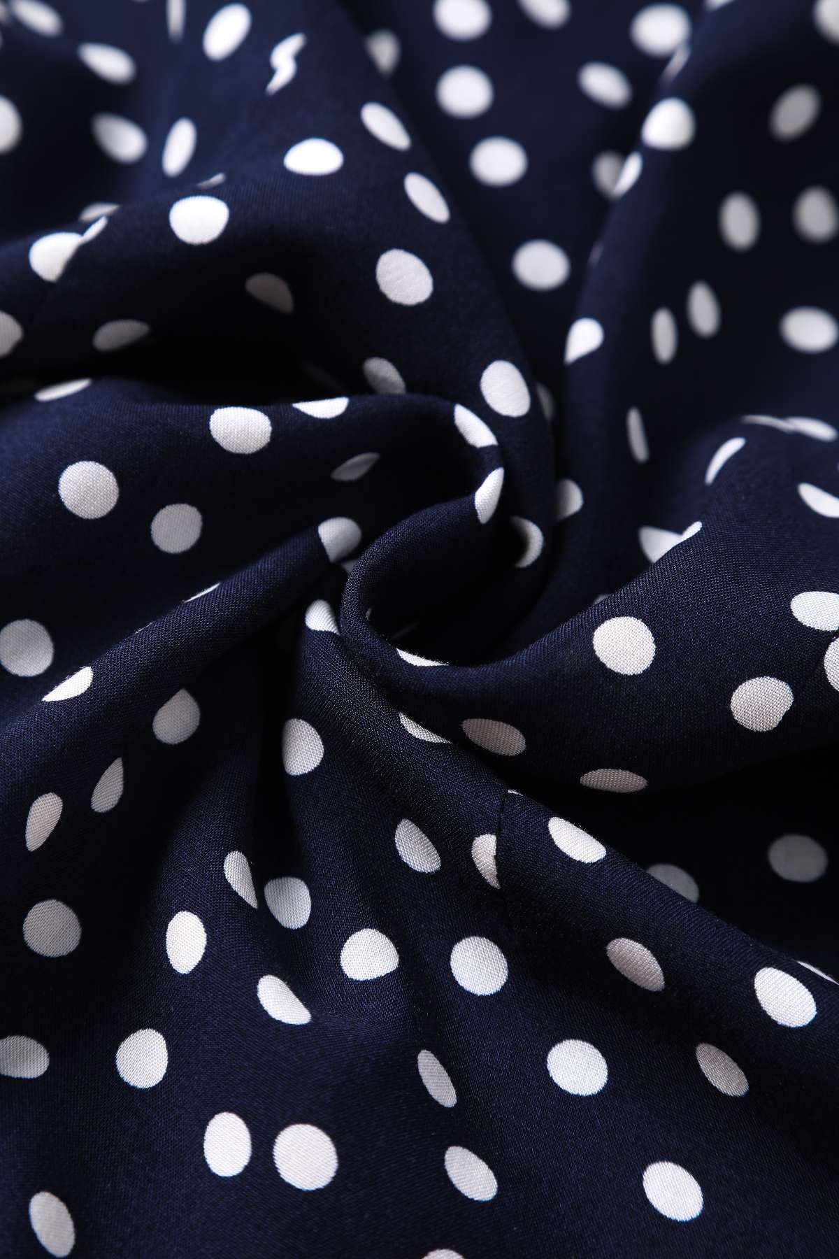 Margaret Polka Dot Long Sleeved Blouse In Dark Blue
