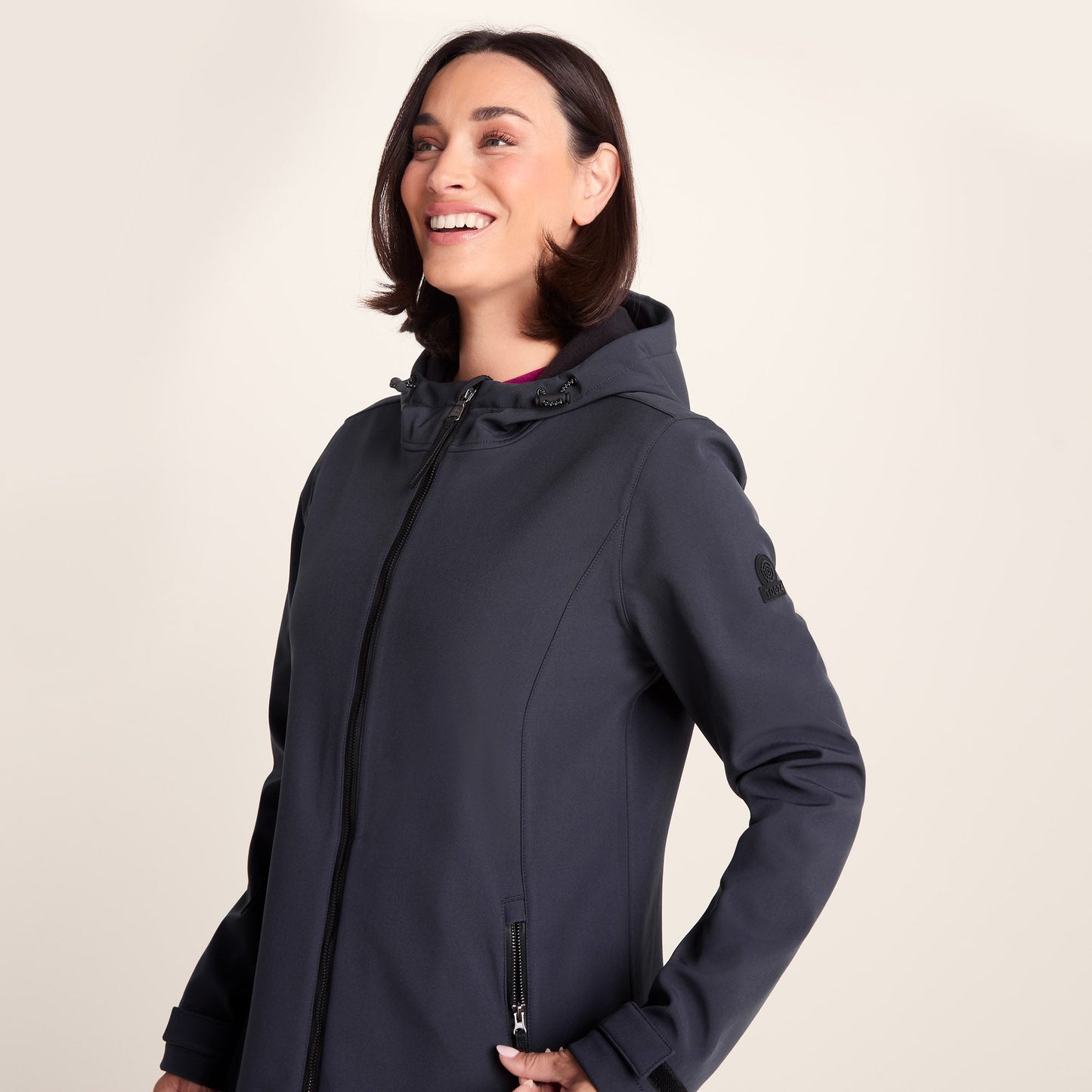 Enya Womens Longline Waterproof Softshell Jacket - Dark Indigo