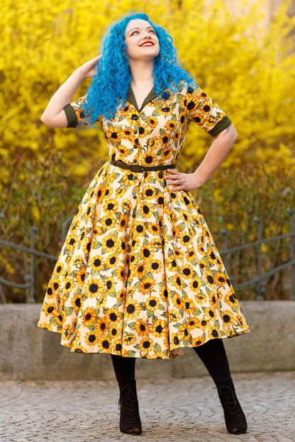 Mollie Sunflower Full Circle Shirt Dress