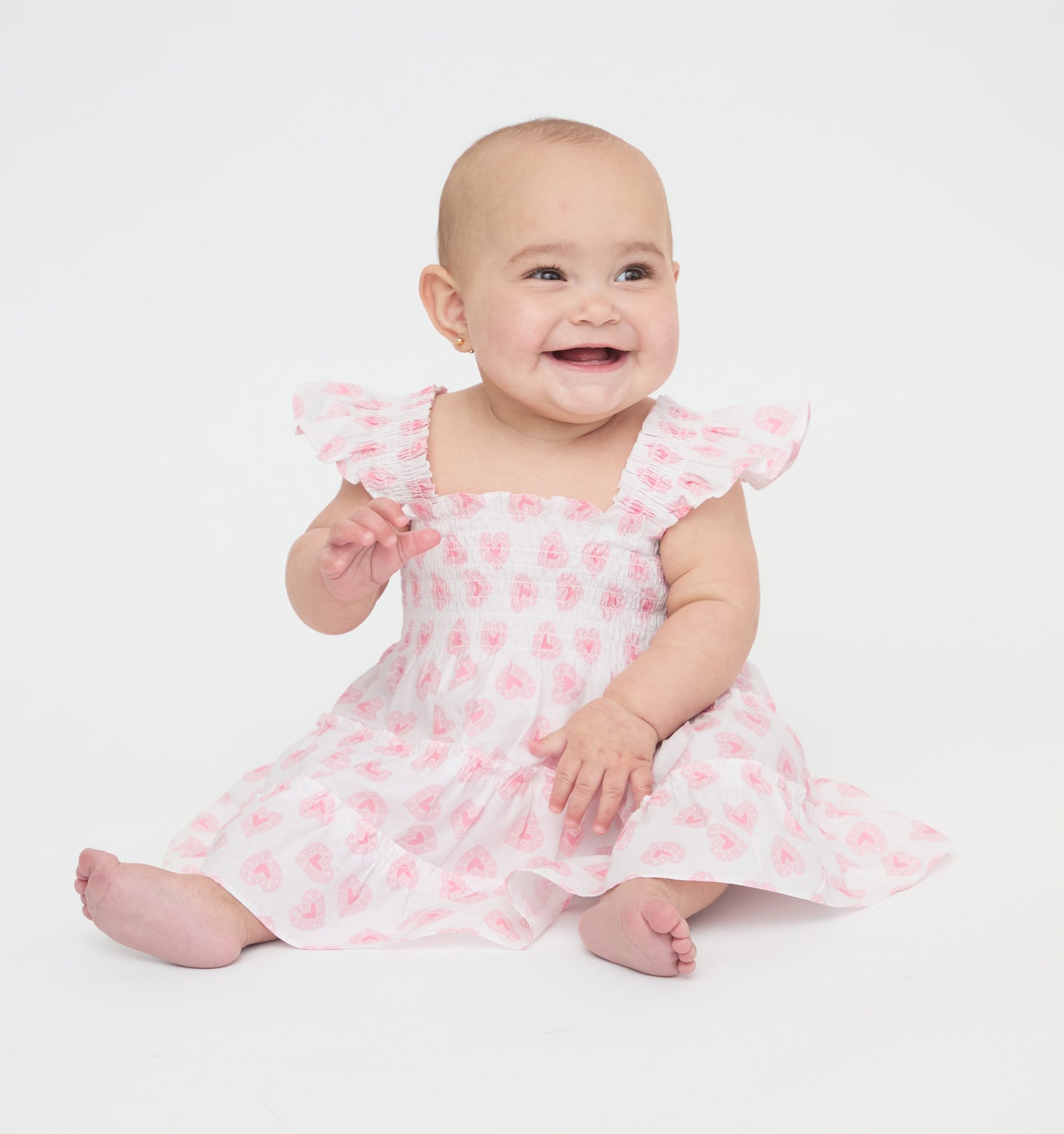 The Tiny Ellie Nap Dress - Pink Doily Heart