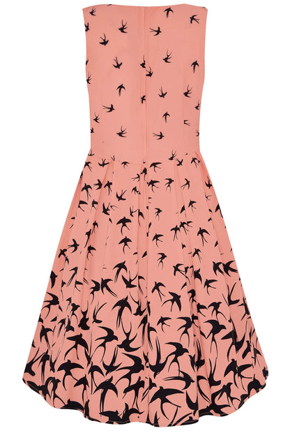 Annie Swing Dress in Pink & Black Raising Swallow Birds