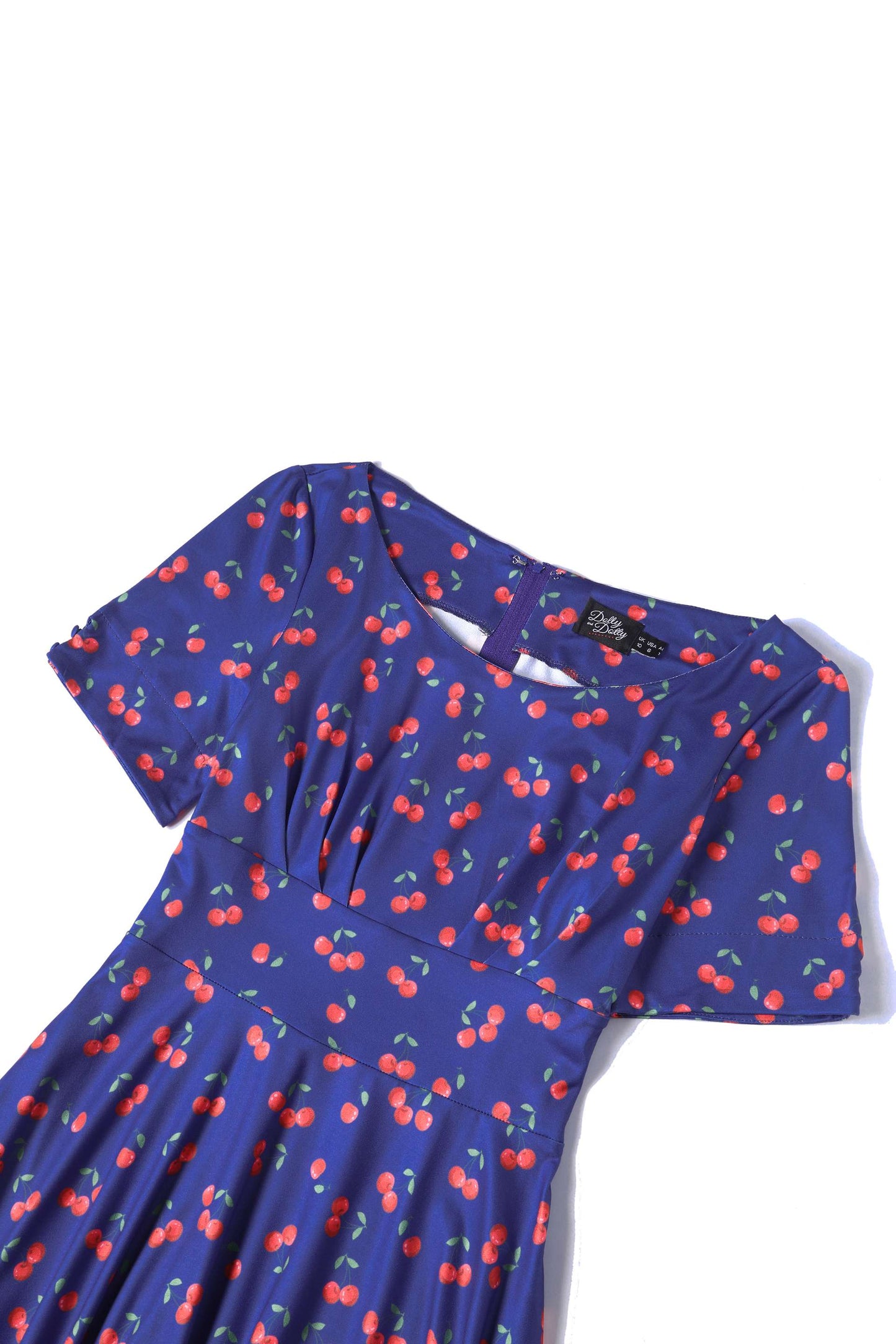 Brenda Blue Cherry Flared Dress