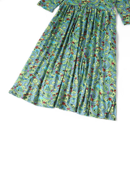 Billie Car Race Track Long Sleeved Dress