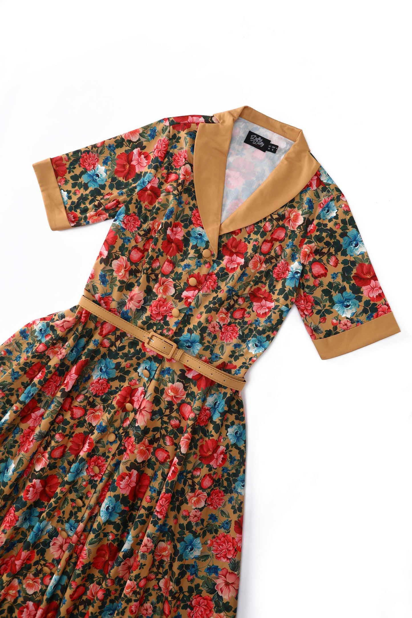 Mollie Yellow Floral Full Circle Shirt Dress