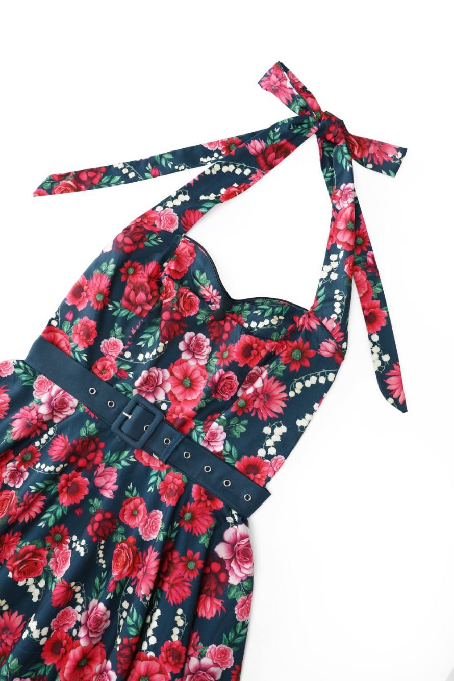 Daisy Pink Floral Halter Dress