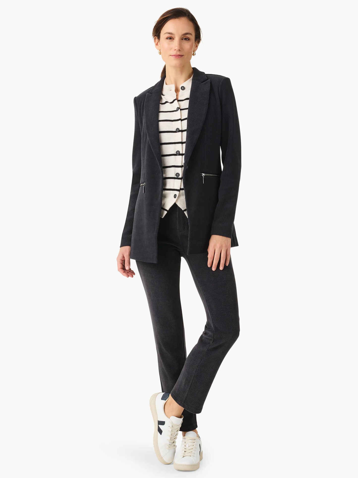 Mid Rise Corduroy Straight Ankle Pant