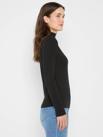 Perfect Knit Rib Long Sleeve Mock Tee
