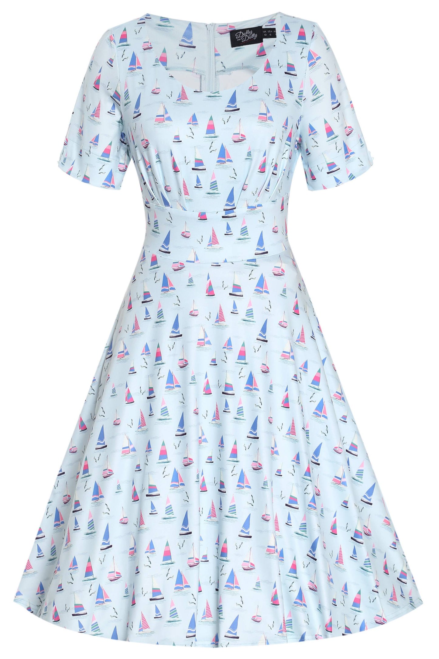 Brenda Blue Sailboats A-line Dress