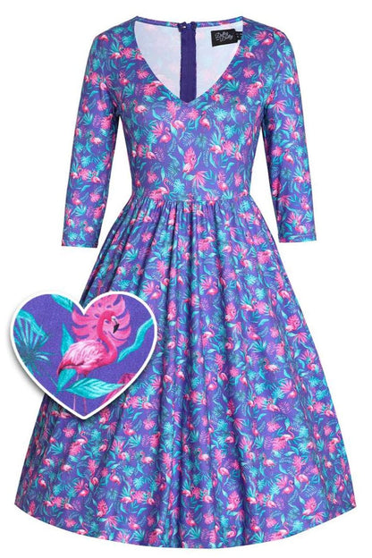 Billie Flamingo Long Sleeved Dress