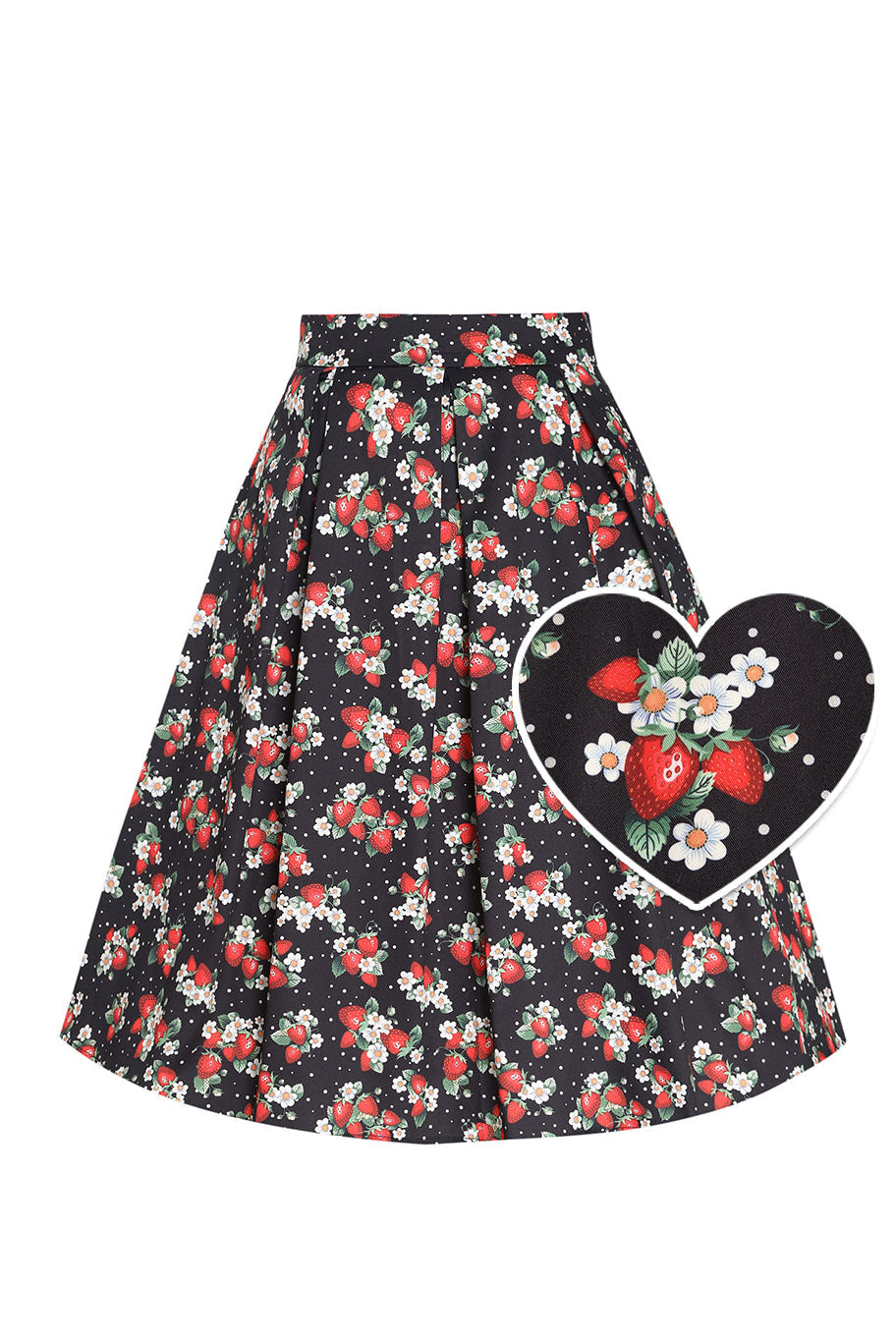 Carolyn Rockabilly Strawberry A-line Skirt