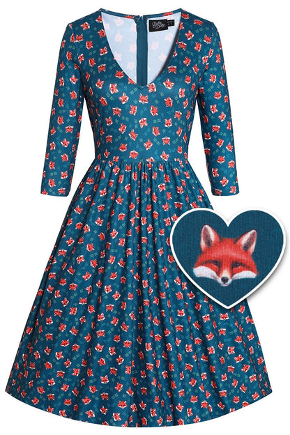 Billie Blue Fox Long Sleeved Dress