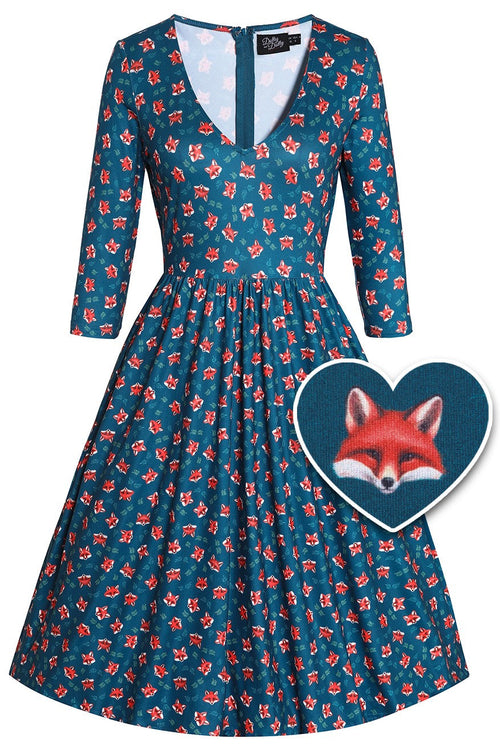 Billie Blue Fox Long Sleeved Dress