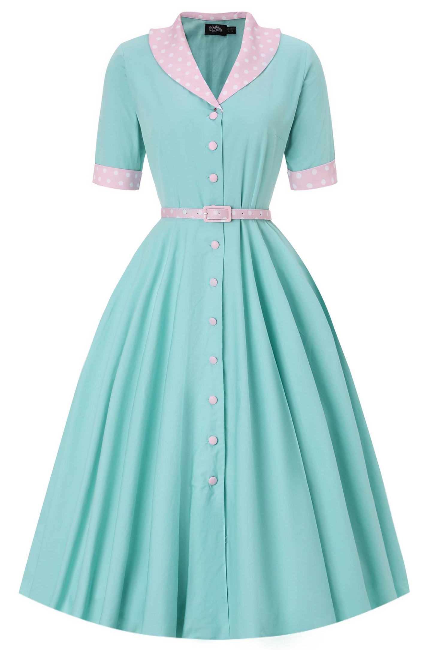 Mollie Baby Blue Full Circle Shirt Dress