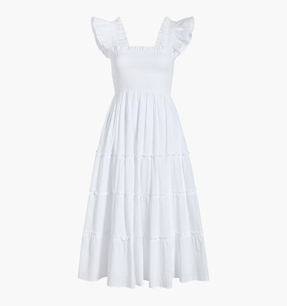 The Maternity Ellie Nap Dress - White Shadow Stripe