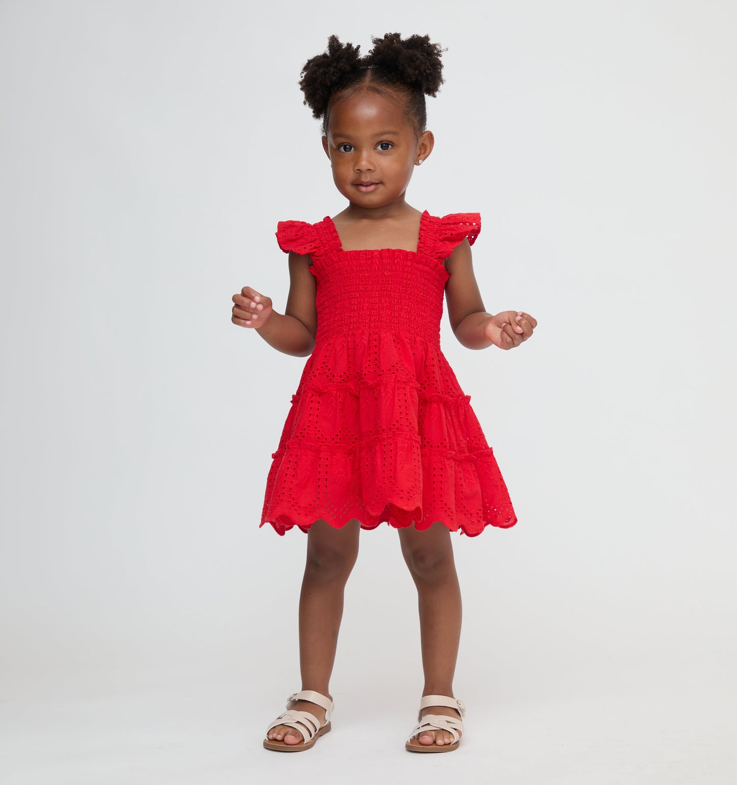 The Tiny Ellie Nap Dress - Cherry Trellis Broderie