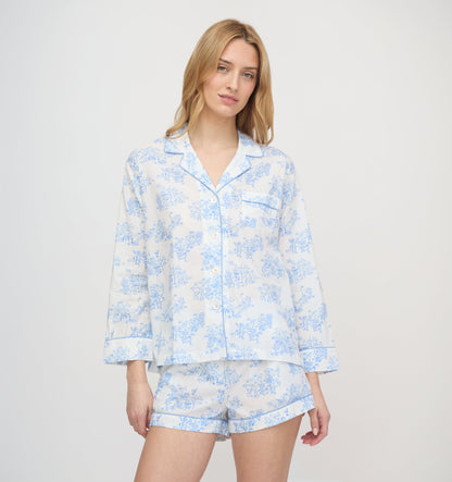 Roller Rabbit x Hill House Leila Lounge Set - Blue Sherwood Forest Monkey