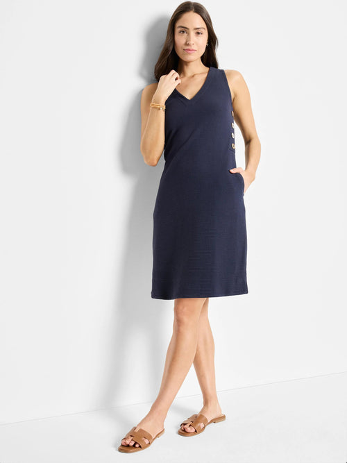 Textured Button Dress