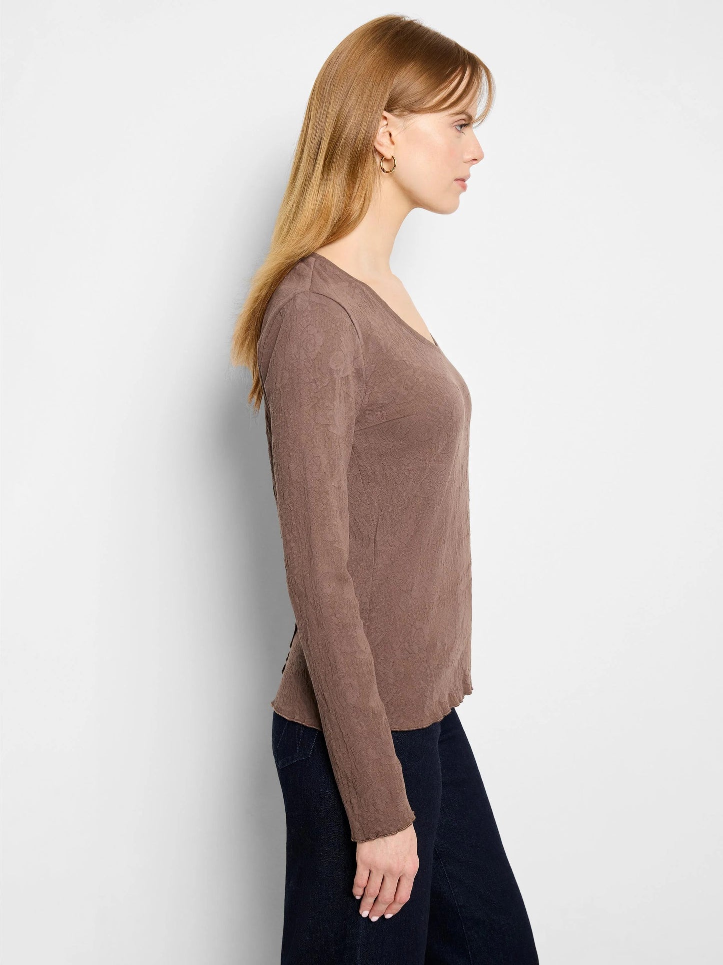 NZT Lace Knit V-Neck T-Shirt