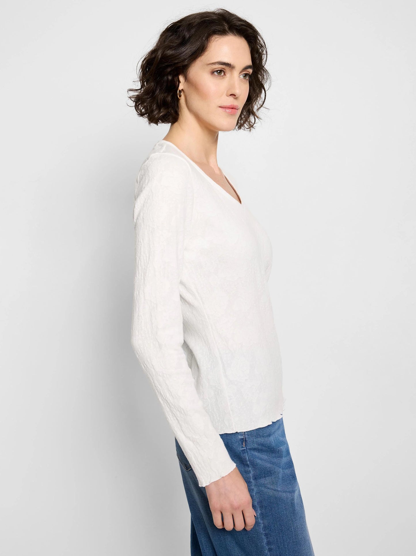 NZT Lace Knit V-Neck T-Shirt