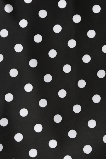 Lily Black Swing Dress With White Polka Dots