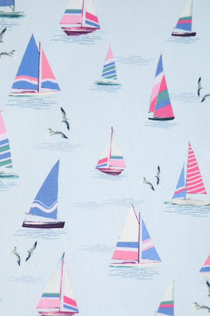 Brenda Blue Sailboats A-line Dress