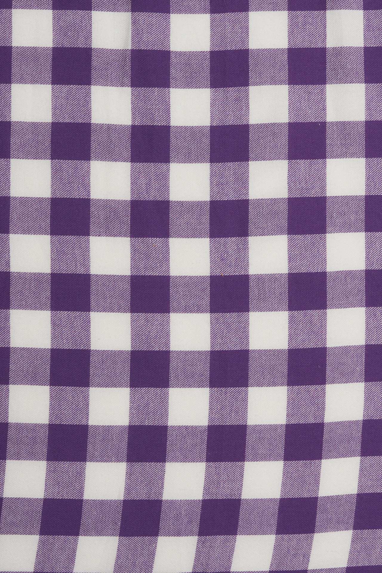 Lily Off Shoulder Purple Gingham Dress