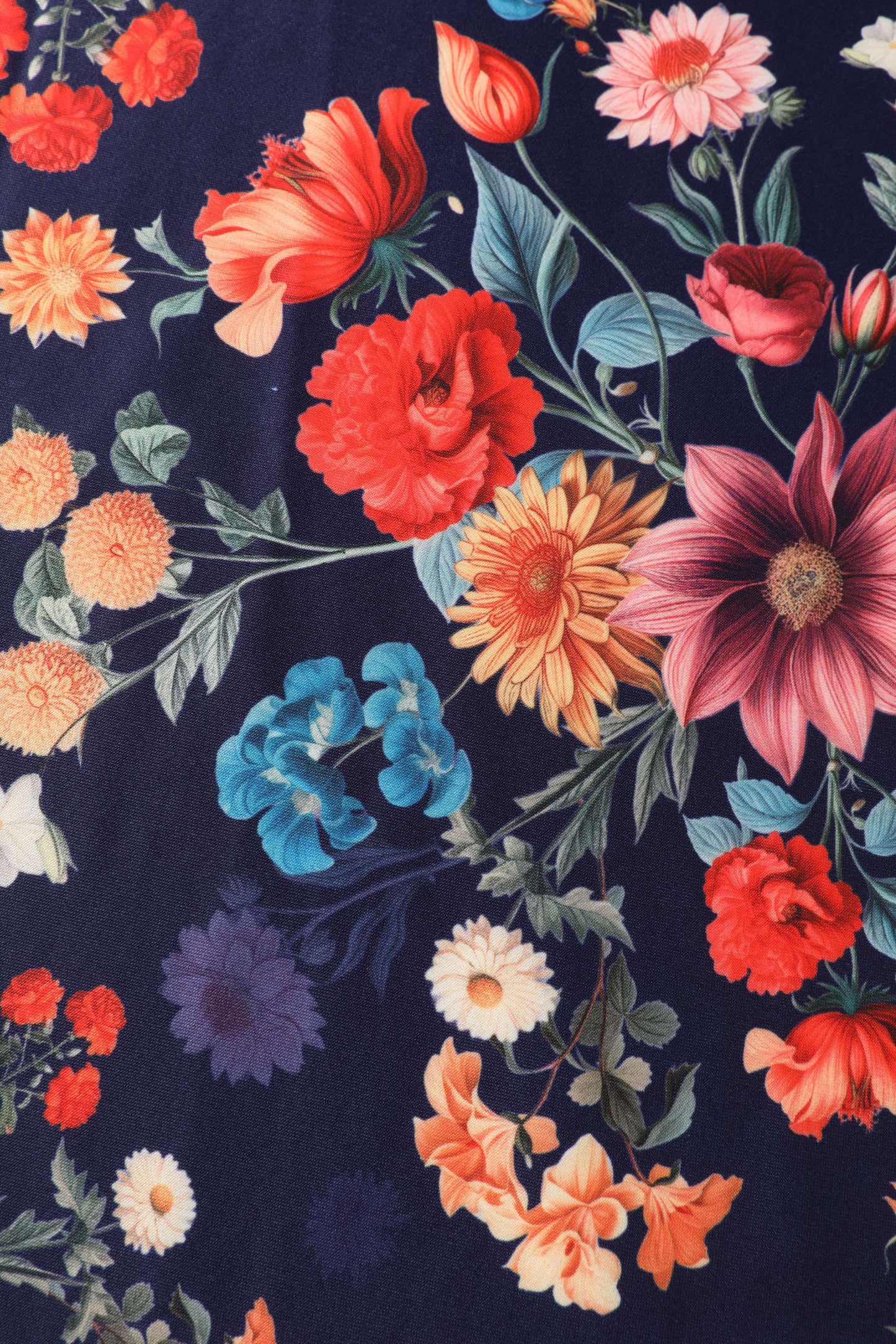 Lily Blue Botanical Floral Off Shoulder Dress