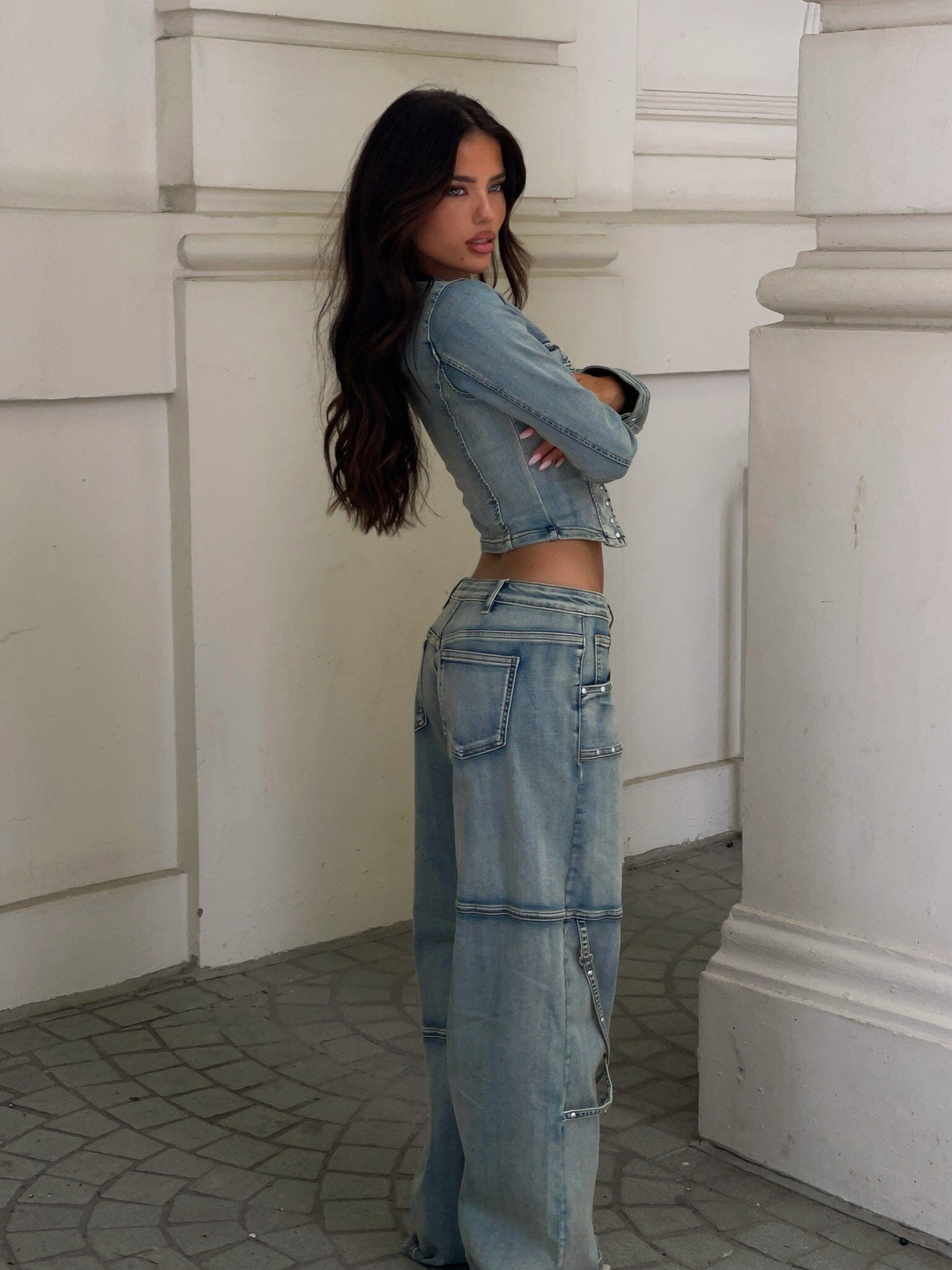 Randi Long Sleeve Top Denim