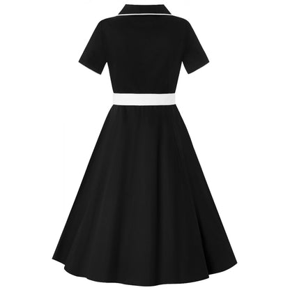 Penelope Retro Diner Black Shirt Dress