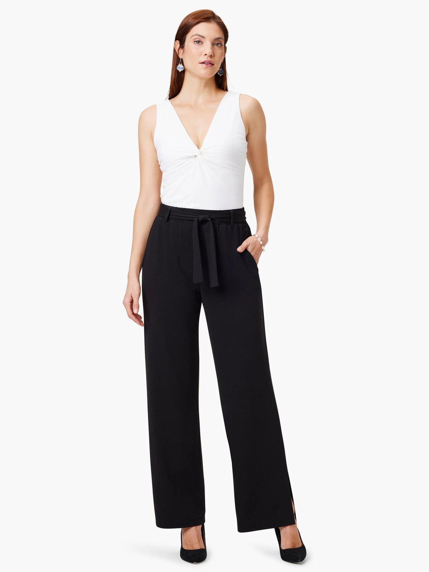 Wide Leg Polished Jersey Pant