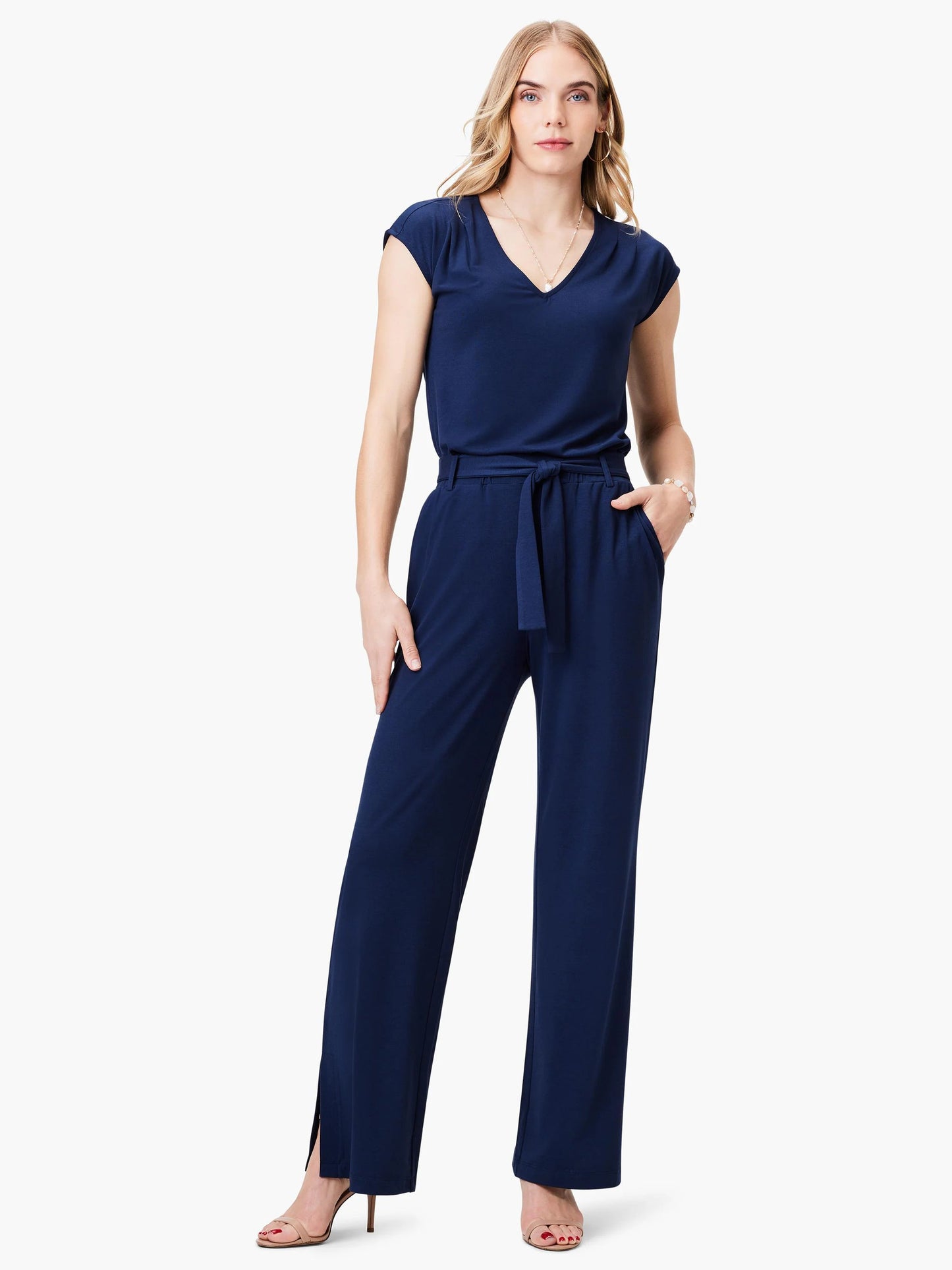 Wide Leg Polished Jersey Pant