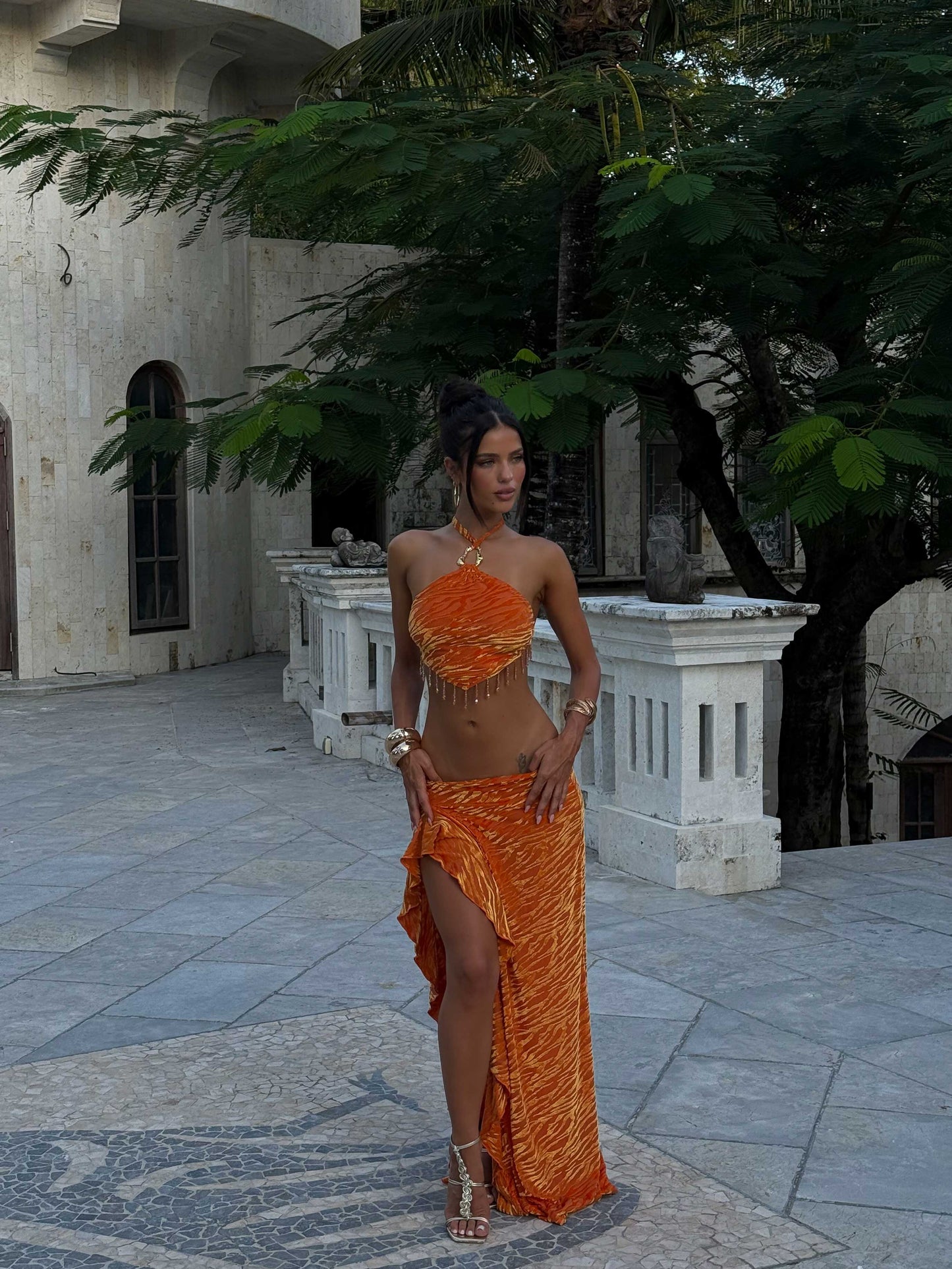 Setia Maxi Skirt Orange