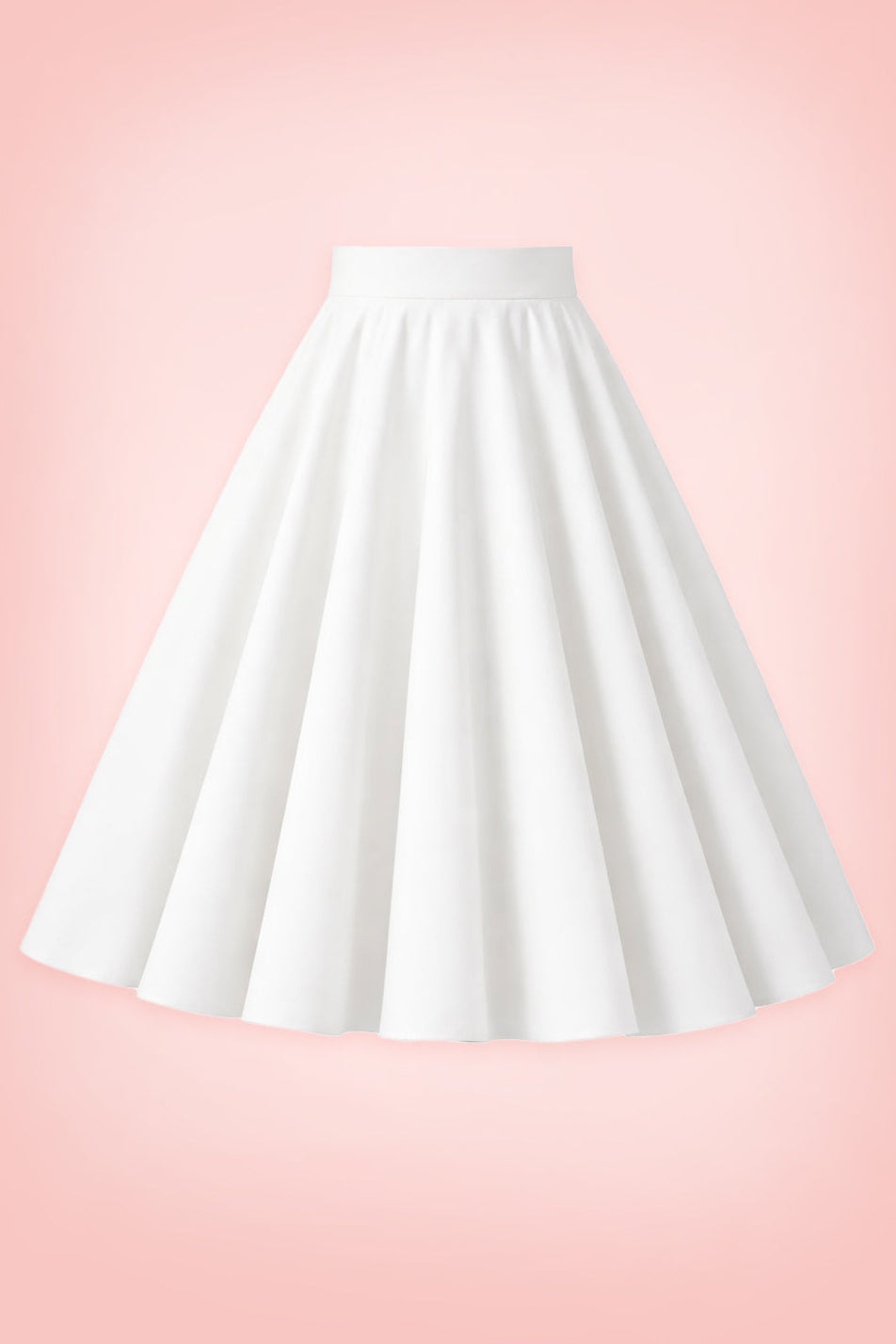 Maisie White Full Circle Midi Skirt
