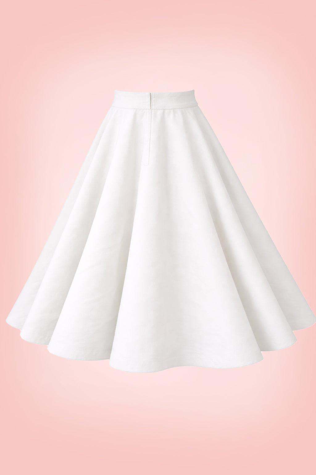 Maisie White Full Circle Midi Skirt
