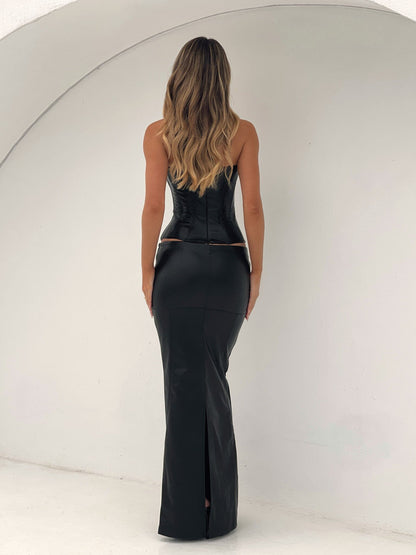 Sola Pu Corset Black