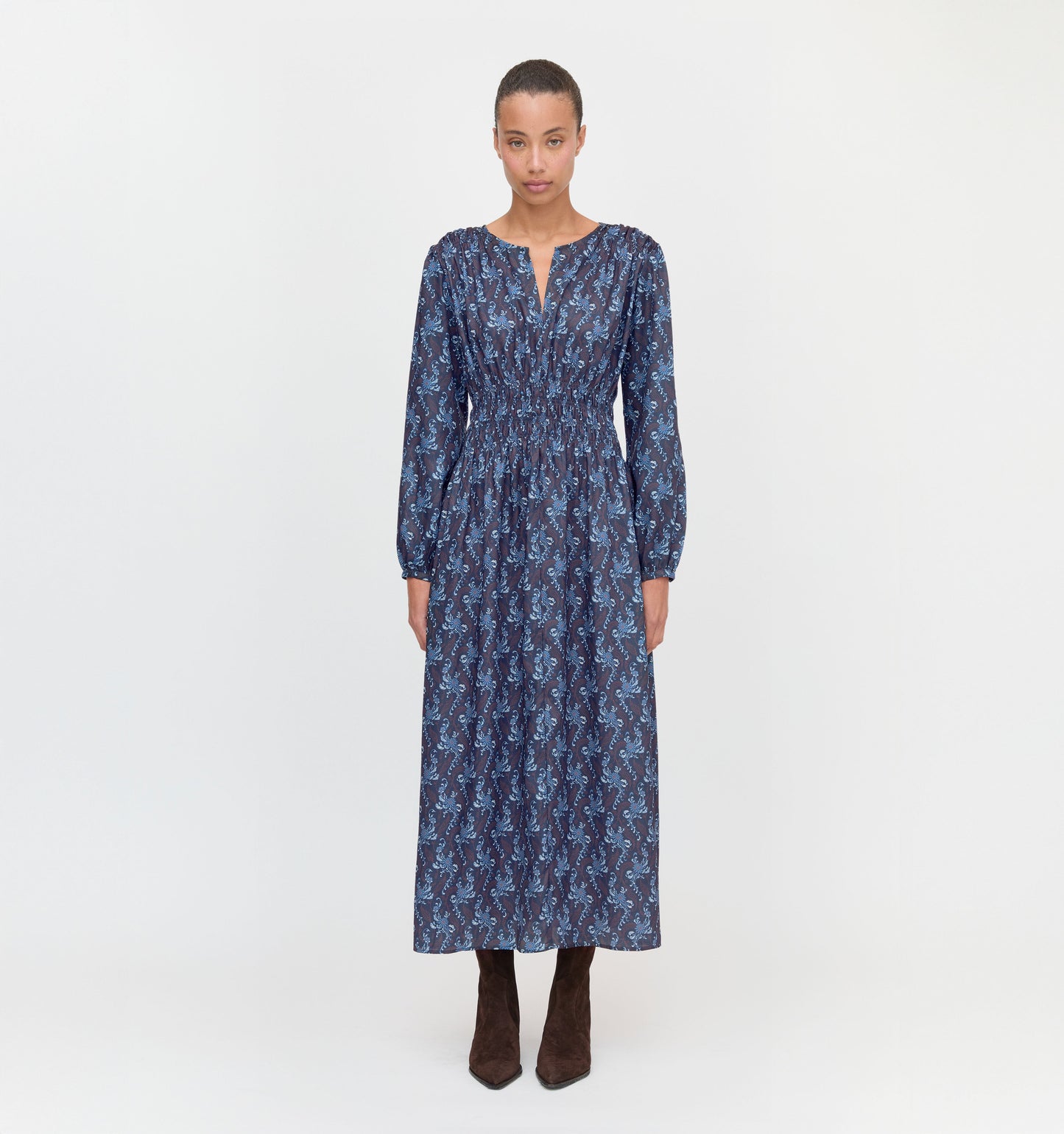 The Rosely Dress - Navy Cala Paisley