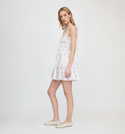 Roller Rabbit x Hill House The Ribbon Charlotte Nap Dress - Pink Monkey Block Stripe