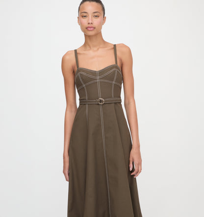 The Fiona Dress - Chocolate Twill
