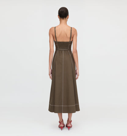 The Fiona Dress - Chocolate Twill