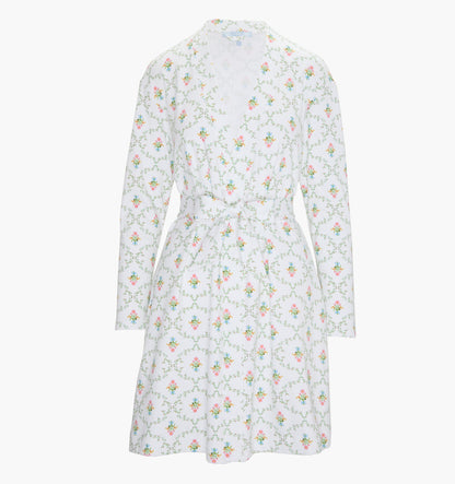 The Maternity Ivory Robe - Pastel Trellis