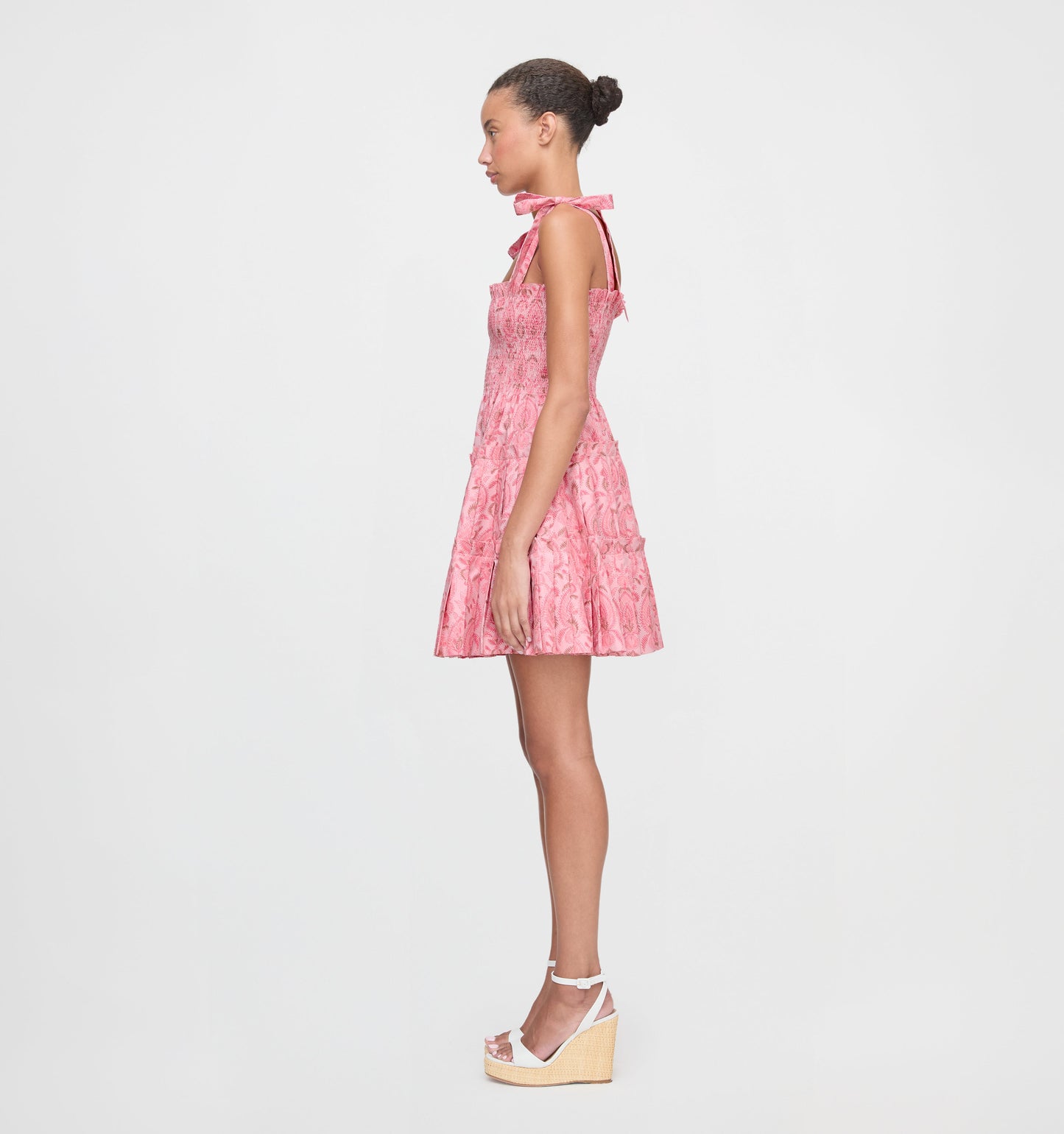 The Ribbon Charlotte Nap Dress - Pink Palm Ikat