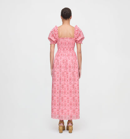 The Scarlett Nap Dress - Pink Palm Ikat