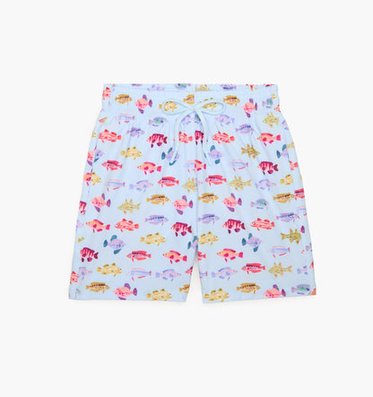 The Baby Julien Swim Trunk - Blue Rainbow Fish