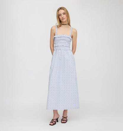 The Analise Nap Dress - Blue Swiss Dot